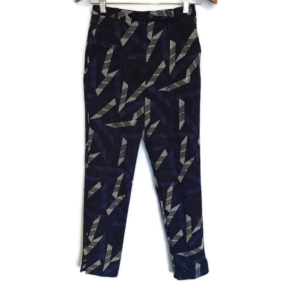 3/$20 Topshop Abstract Cigarette Trousers Ankle Pants Slim Tapered Womens Size 2